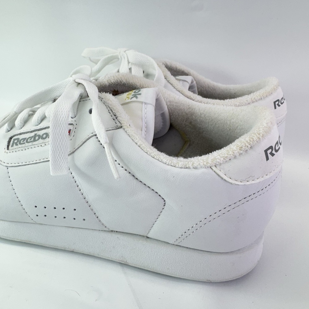 Reebok Princess White Leather Sneakers Womens 7.5 Classic Casual Shoes - Picture 9 of 12